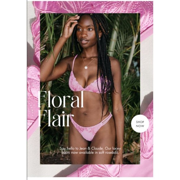 💕L*SPACE💕 Rosebud Floral Lace Bikini Set M NWT - Picture 10 of 16